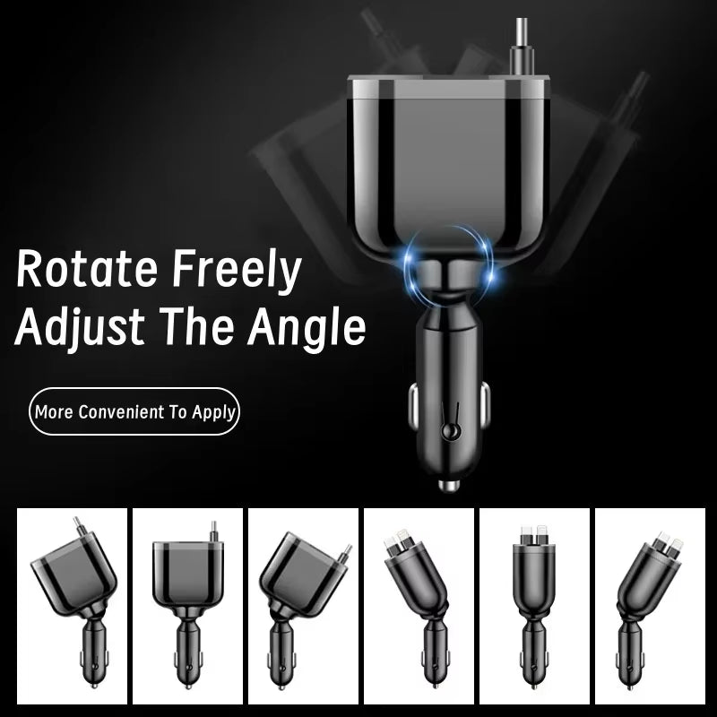 Ultra Fast Charging Five in One USB Car Phone Charger with Intelligent Digital Display and Dual PD Ports for Voltage Display