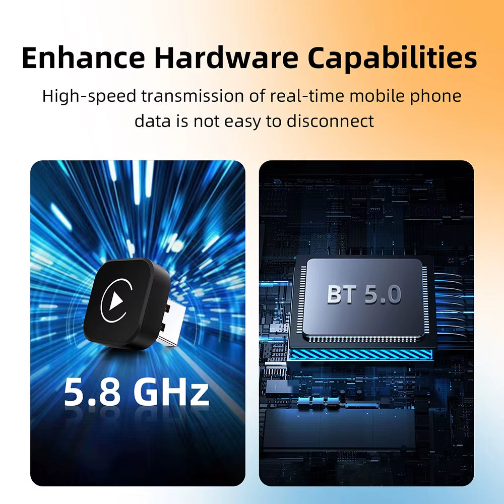 2In1 Wireless Carplay Dongle Wireless Android Auto Adapter AI Smart Box Car Intelligent Systems for Car with Wired Carplay